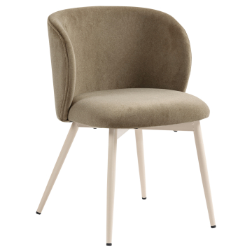 Ava | Hotellituoli | Taupe | Sametti | Valkoinen runko