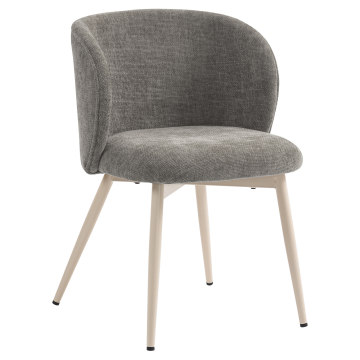 Ava | Hotellstol | Grå | Tyg/Textil | Vit ram