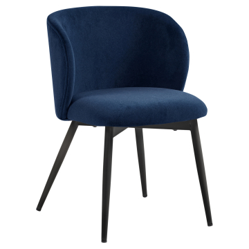 Ava | Krzesło hotelowe | Niebieski | Aksamit
