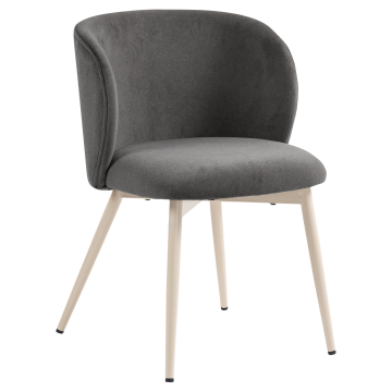 Ava | Silla de hotel | Gris | Terciopelo | Estructura blanca