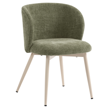 Ava | Silla de hotel | Verde | Tela/Textil | Estructura blanca