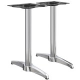 BARCELONA | Support de table bistrot double | Hauteur totale : 111 cm | 2 pieds : 60 x 9 cm | Aluminium argenté