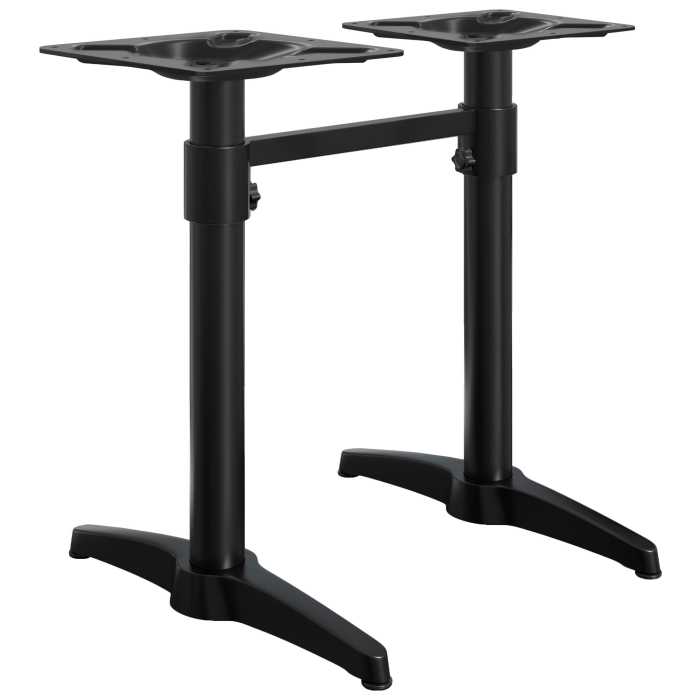 BARCELONA | Double Column Bar Table Base | Höhe: 109 cm | 2 Fuß: 60 x 9 cm | Schwarz | + Verbinder