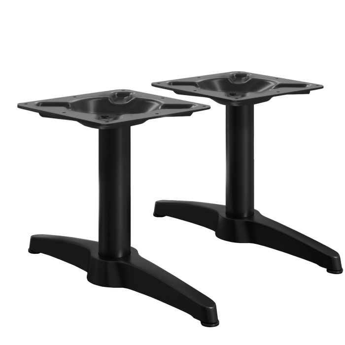 BARCELONA | Stół Bistro Lounge Frame | Aluminium Black | 2 nogi: 60 x 9 cm | Kolumna: 6 x 40 cm