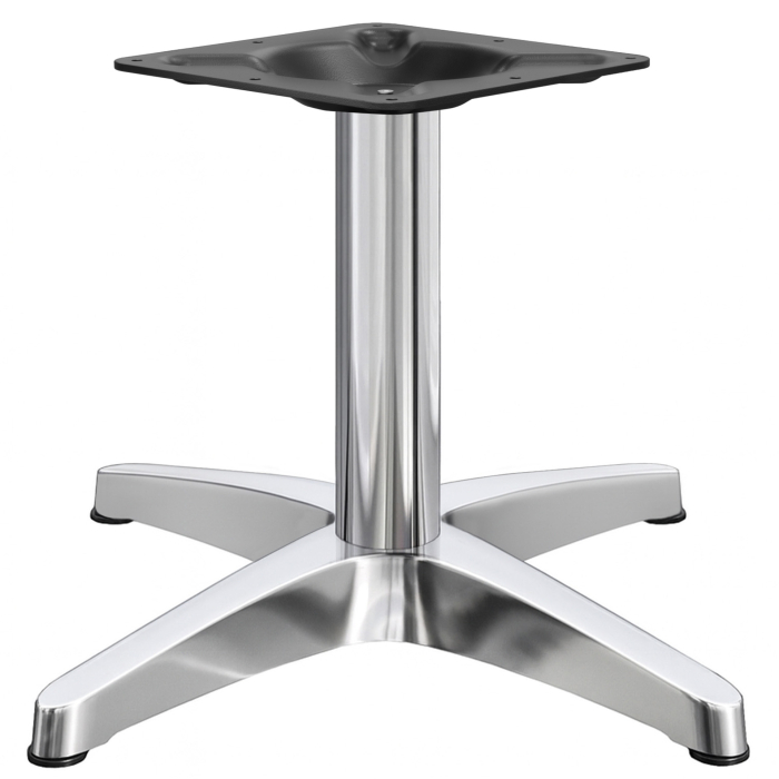 BARCELONA | Base de mesa baja de bar | Altura: 40 cm | Base: Ø 66 cm | Aluminio plateado | Alu
