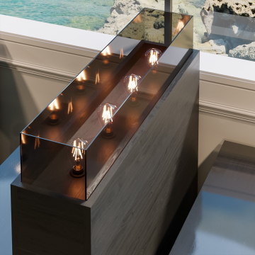 BALI | Bistro Raumtrenner | L60xH144cm | LED | Windlicht Säule