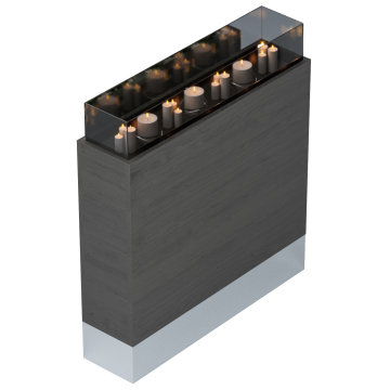 BALI PREMIUM | Biombo Bistro | L120xH82cm | Vidrio | Wengué/Acero Inoxidable