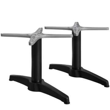 BARCELONA | Bistro Lounge Tischgestell | Höhe: 40 cm | 2 Fuß: 60 x 9 cm | Schwarz