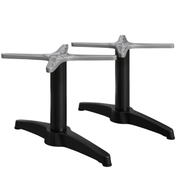 BARCELONA | Bistro Lounge Tischgestell | Höhe: 40 cm | 2 Fuß: 60 x 9 cm | Schwarz | Zusatzgewicht