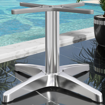 BARCELONA | Bistro Lounge Tischgestell | Höhe: 40 cm | Fuß: Ø 66 cm | Silber Alu