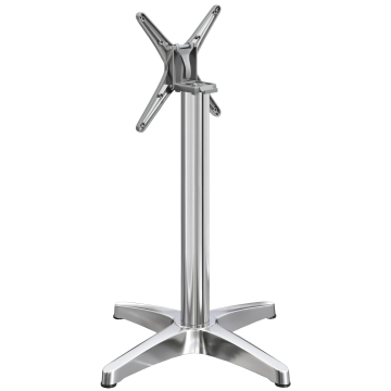 BARCELONA | Bistro Stehtischgestell | Höhe: 109 cm | Fuß: Ø 66 cm | Silber Alu | Klappbar + Zusatzgewicht