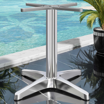 BARCELONA | Bistro Tischgestell | Höhe: 76 cm | Fuß: Ø 66 cm | Silber Alu