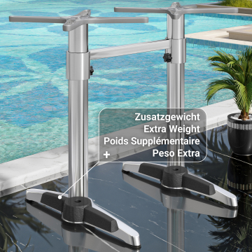 BARCELONA | Podwójna rama stołu barowego Bistro | aluminium | +złącze | +dodatkowa waga
