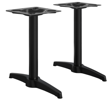 BARCELONA | Bistro Doppel Tischgestell | Höhe: 78 cm | 2 Fuß: 60 x 9 cm | Schwarz | Zusatzgewicht
