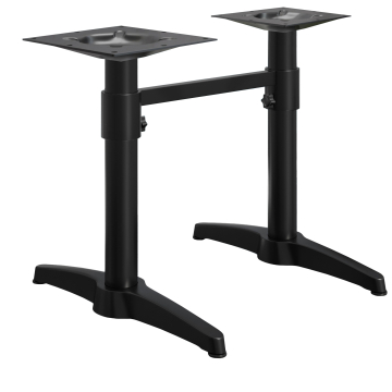 BARCELONA | Dobbel understell til bord | Höhe: 76 cm | 2 Fuß: 60 x 9 cm | Schwarz | + Verbinder
