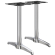 BARCELONA | Bistro Doppel Stehtischgestell | Gesamthöhe: 111 cm | 2 Fuß: 60 x 9 cm | Silber Alu