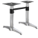 BARCELONA | Bistro Doppel Tischgestell | Höhe: 78cm | 2 Fuß: 60 x 9 cm | Silber Alu | + Verbinder
