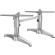 BARCELONA | Bistro Lounge double table frame | height: 40 cm | 2 legs: 60 x 9 cm | silver aluminium | + connector + additional weight