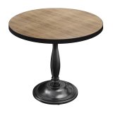 BD | Bistro Tafel | Ø 80 x 75,5 cm | Rond | Zwarte Rand | Eiken / Zwart