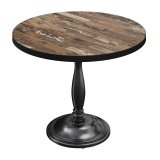 BD | Stół Bistro | Ø 60 x 75,5 cm | Okrągły | Czarna krawędź | Vintage Old / Czarne