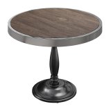 BD | Stół Bistro | Ćw 80 x 78 cm | Okrągły | Rama chromowana | Light Wenge / Czarny