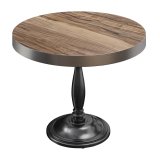 BD | Stół Bistro | Ø 60 x 78 cm | Okrągły | Obrzeże ze stali nierdzewnej | Sheesham / Czarny