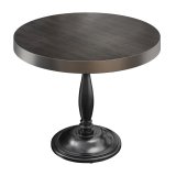 BD | Stół Bistro | Ø 60 x 78 cm | Okrągły | Brzeg ze stali nierdzewnej | Wenge czarny / czarny
