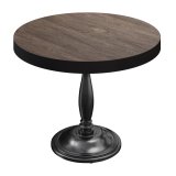 BD | Bistro Tisch | Ø 60 x 78 cm | Rund | Schwarzer Rand | Light Wenge / Schwarz