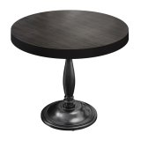 BD | Bistro Tisch | Ø 60 x 78 cm | Rund | Schwarzer Rand | Wenge Schwarz / Schwarz