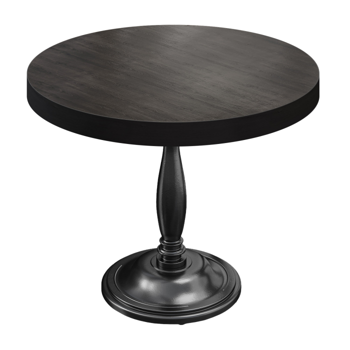 BD | Tavolo Bistro | Ø 70 x 78 cm | Rotondo | Bordo Nero | Wengé Nero / Nero