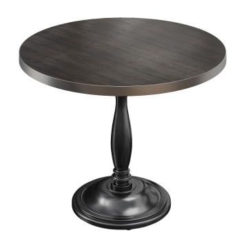 BD | Bistro Bord | Ø 70 x 75,5 cm | Rund | Rustfrit Stål Rand | Wenge Sort / Sort