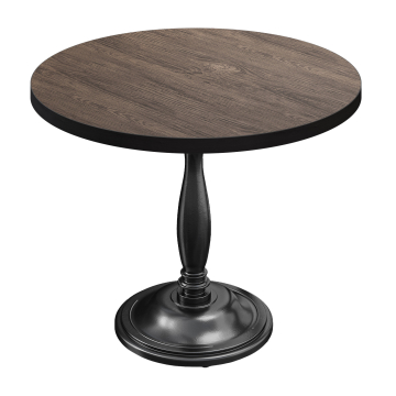 BD | Bistro Bord | Ø 70 x 75,5 cm | Rund | Svart Kant | Ljus Wenge / Svart
