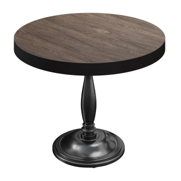 BD | Bistro Table | Ø 60 x 78 cm | Round | Black Edge | Light Wenge / Black