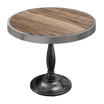 BD | Bistro Table | Ø 70 x 78 cm | Round | Chrome Frame | Sheesham / Black