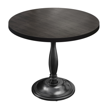 BD | Bistrobord | Ø 60 x 75,5 cm | Rund | Svart kant | Wenge svart / svart