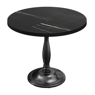 BD | Tavolo Bistro | Ø 70 x 75,5 cm | Rotondo | Bordo Nero | Marmo Nero / Nero