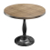 BD | Bistro Tisch | Ø 70 x 75,5 cm | Rund | Edelstahl Rand | Eiche / Schwarz