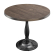 BD | Bistro Tisch | Ø 70 x 75,5 cm | Rund | Edelstahl Rand | Light Wenge / Schwarz