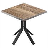 BE | Bistro Bord | 60 x 60 x 74,5 cm | Kvadratisk | Rustfrit stål kant | Sheesham / Sort