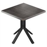 BE | Bistro Bord | 60 x 60 x 74,5 cm | Kvadratisk | Rustfrit stål kant | Wenge / Sort