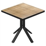 BE | Bistrotafel | 70 x 70 x 74,5 cm | Vierkant | Zwarte rand | Eiken / Zwart