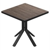 BE | Bistrotafel | 70 x 70 x 74,5 cm | Vierkant | Zwarte rand | Light Wenge / Zwart