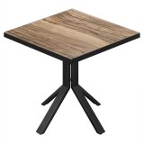 BE | Bistro tafel | 70 x 70 x 74,5 cm | Vierkant | Zwarte rand | Sheesham / Zwart