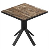 BE | Bistro Tafel | 70 x 70 x 74,5 cm | Vierkant | Zwarte rand | Vintage Oud / Zwart