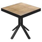 BE | Bistro-bord | 60 x 60 x 77 cm | Kvadratisk | Svart kant | Eik / Svart