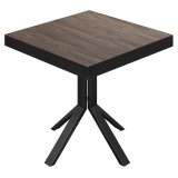 BE | Bistro Tisch | 60 x 60 x 77 cm | Quadratisch | Schwarz Rand | Light Wenge / Schwarz