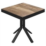 BE | Tavolo da bistrot | 70 x 70 x 77 cm | Quadrato | Bordo nero | Sheesham / Nero