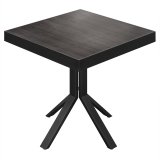 BE | Bistro Tisch | 60 x 60 x 77 cm | Quadratisch | Schwarz Rand | Wenge / Schwarz