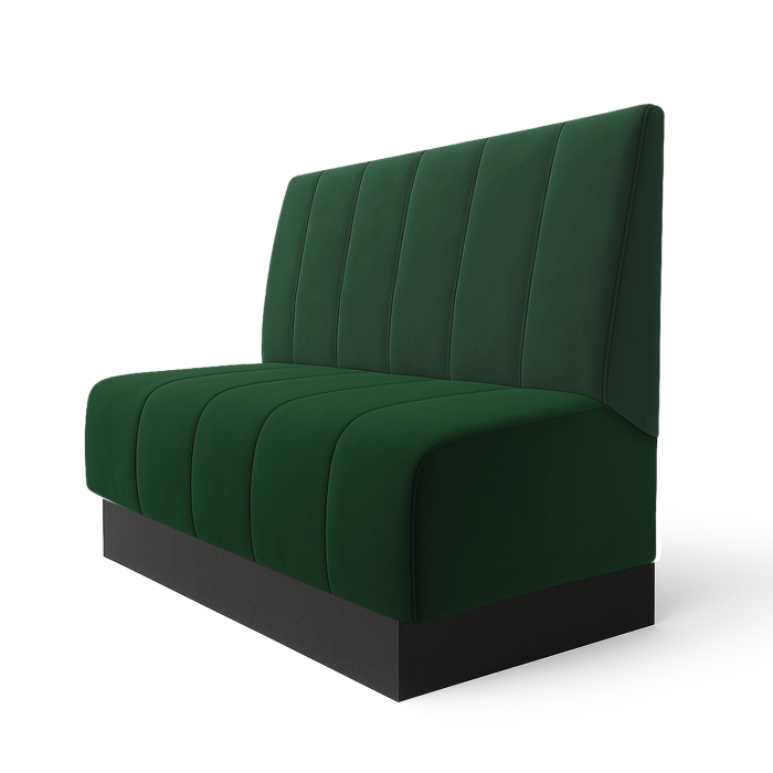 Fischer S | Gastrobank | B:H 120 x 100 cm | Donkergroen | Diep Gestreept | Fluweel