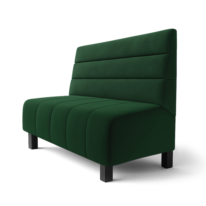 Fischer | Ławka restauracyjna F | Ławka restauracyjna | Szer.:wys. 60 x 100 cm | Ciemnozielony | Poziome paski | Aksamit